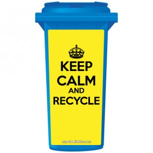 Keep Calm And Recycle Crown Wheelie Bin Sticker Panel